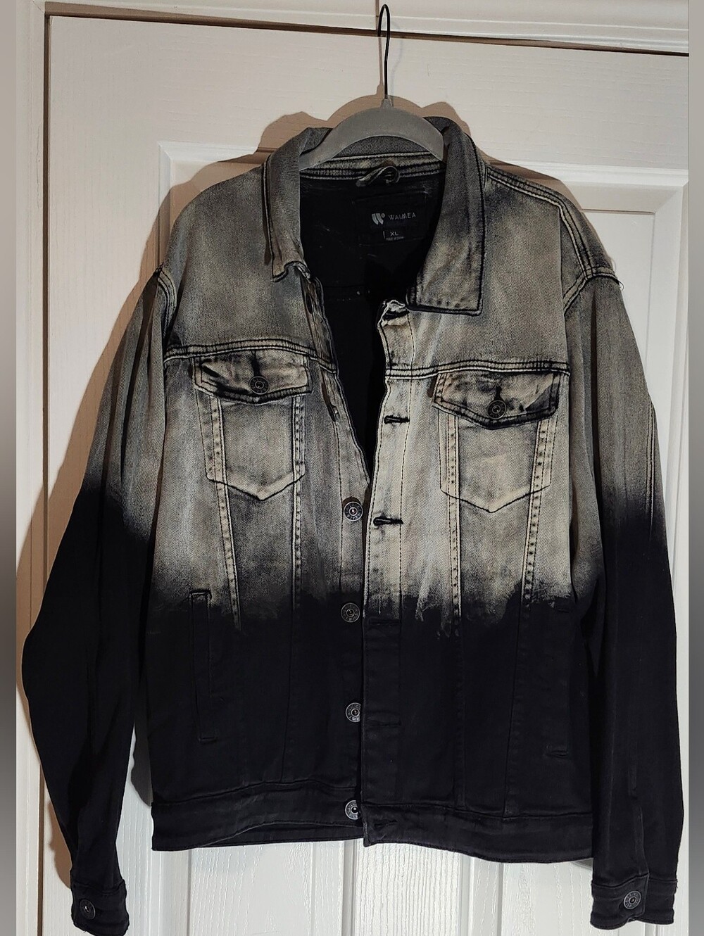 NWOT Waimea Dip Dyed Gray And Black Denim Jacket